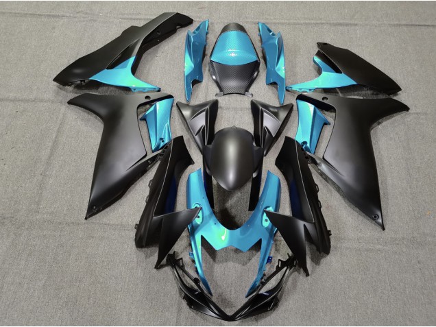 Aftermarket 2011-2020 Light Blue and Matte Black Suzuki GSXR 600-750 Motorcycle Fairing