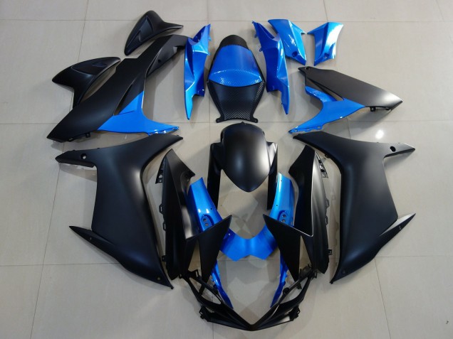 Aftermarket 2011-2020 Matte Black & Bright Blue Suzuki GSXR 600-750 Motorcycle Fairing