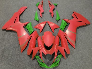 Aftermarket 2011-2020 Matte Grapefruit Red & Green Suzuki GSXR 600-750 Motorcycle Fairing