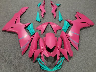 Aftermarket 2011-2020 Matte Hot Pink and Teal Suzuki GSXR 600-750 Motorcycle Fairing