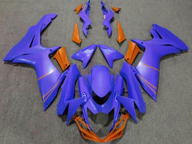 Aftermarket 2011-2020 Matte Ocean Blue & Orange Suzuki GSXR 600-750 Motorcycle Fairing