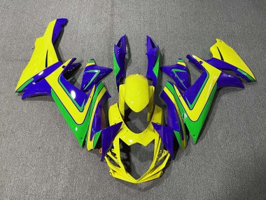 Aftermarket 2011-2020 Orange Green and Blue Suzuki GSXR 600-750 Motorcycle Fairing