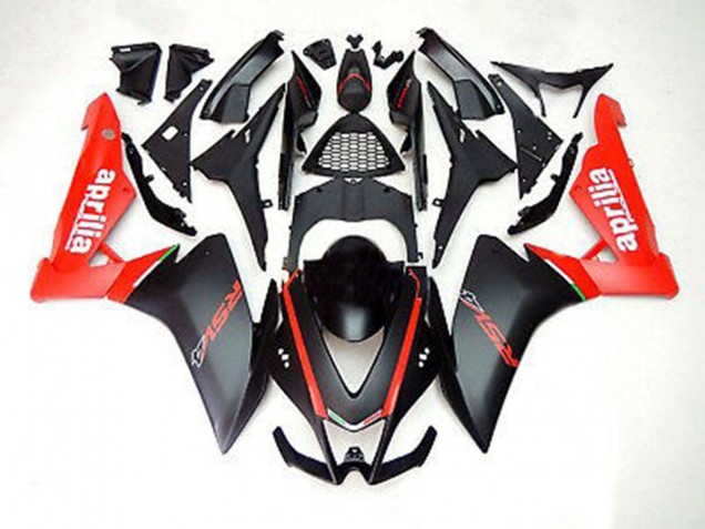 Aftermarket 2012-2015 Matte Black and Red Aprilia RS4 125 Motorcycle Fairing