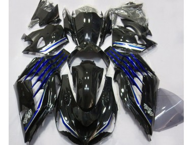 Aftermarket 2012-2019 Gloss Black & Blue Kawasaki ZX14R Motorcycle Fairing