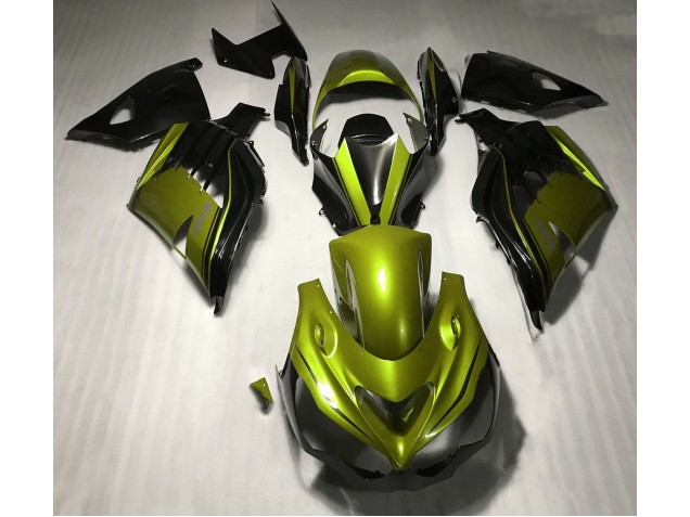 Aftermarket 2012-2019 Gloss Yellow and Black Kawasaki ZX14R Motorcycle Fairing