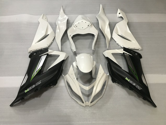 Aftermarket 2013-2018 Crystal White & Satin Black Kawasaki ZX6R Motorcycle Fairing