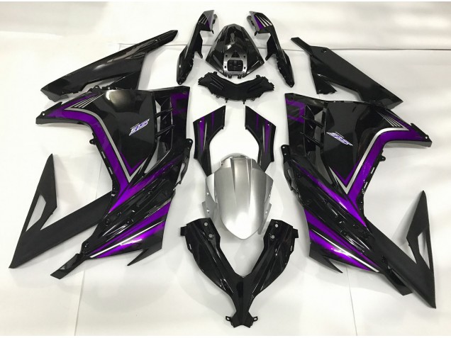 Aftermarket 2013-2018 Gloss Black & Purple Kawasaki Ninja 300 Motorcycle Fairing