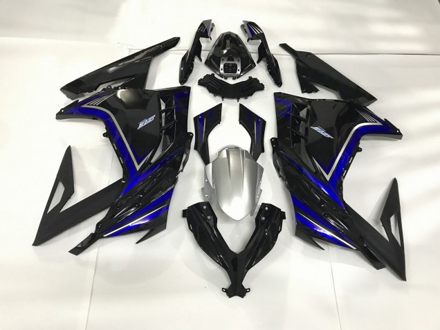 Aftermarket 2013-2018 Gloss Black and Blue Kawasaki Ninja 300 Motorcycle Fairing