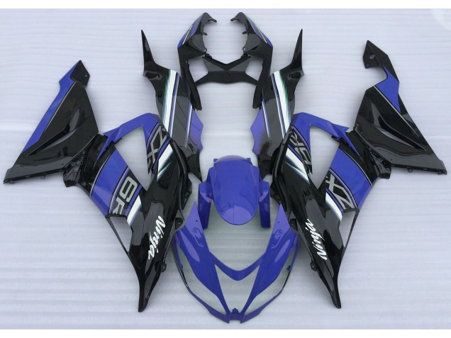 Aftermarket 2013-2018 Gloss Blue and Black Kawasaki ZX6R Motorcycle Fairing