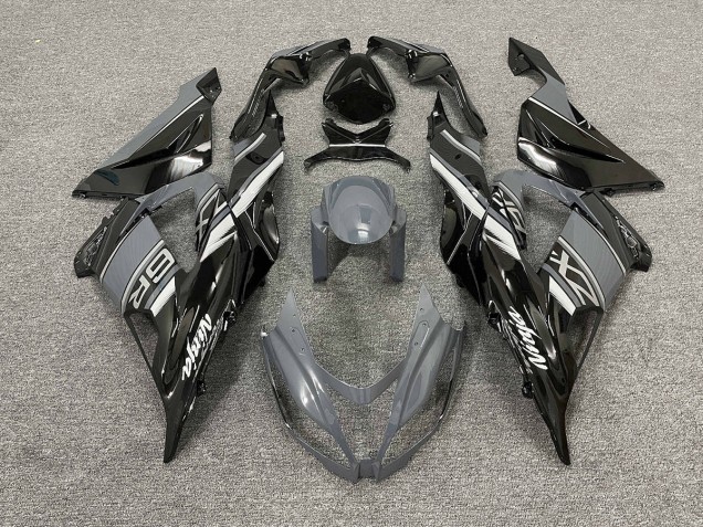 Aftermarket 2013-2018 Gloss Grey and Black Kawasaki ZX6R Motorcycle Fairing