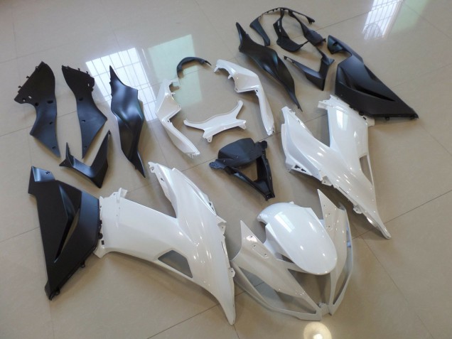 Aftermarket 2013-2018 Gloss White Black Kawasaki ZX6R Motorcycle Fairing