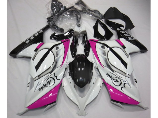 Aftermarket 2013-2018 Gloss White & Pink Kawasaki Ninja 300 Motorcycle Fairing