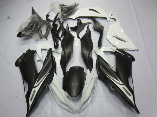 Aftermarket 2013-2018 Matte Black White Kawasaki ZX6R Motorcycle Fairing