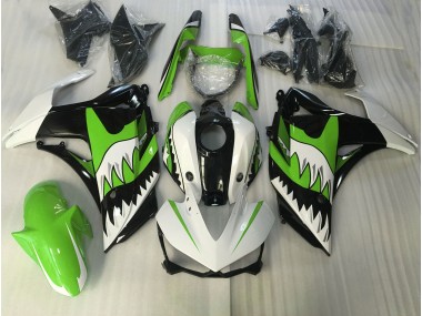 Aftermarket 2015-2018 Lime Green and White Shark Yamaha R3 Motorcycle Fairing