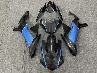 Aftermarket 2015-2019 Carbon Fiber & Light Blue Yamaha R1 Motorcycle Fairing