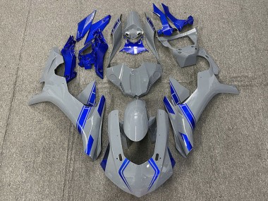 Aftermarket 2015-2019 Nardo Gray & Blue Accents Yamaha R1 Motorcycle Fairing