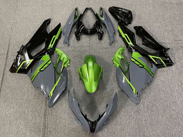 Aftermarket 2018-2020 Nardo Gray and Green Kawasaki Ninja 400 Motorcycle Fairing