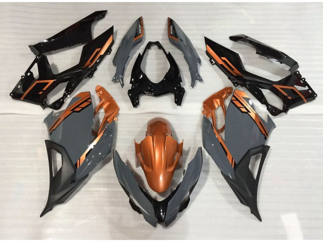 Aftermarket 2018-2020 Nardo Gray and Orange Kawasaki Ninja 400 Motorcycle Fairing