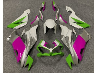 Aftermarket 2019-2020 Gloss Green Pink and Silver Kawasaki ZX6R Motorcycle Fairing