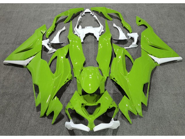 Aftermarket 2019-2020 Gloss Green & White Kawasaki ZX6R Motorcycle Fairing