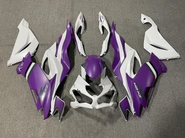 Aftermarket 2019-2020 Matte Purple and White Kawasaki ZX6R Motorcycle Fairing