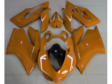 Aftermarket Gloss Orange & White Ducati 1199 Motorcycle Fairing